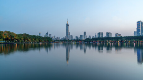 黄昏下的南京