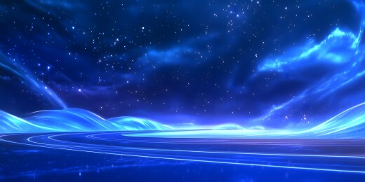 梦幻蓝色星夜之路