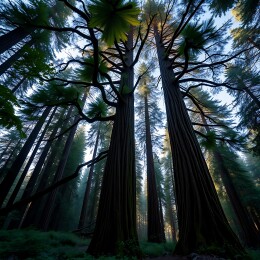 阳光下的森林秘境