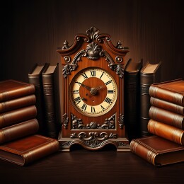 古董钟与书籍
