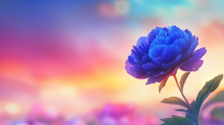 绚烂光影下的蓝色花语