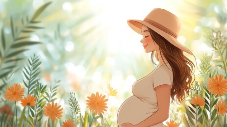 户外的孕妇妈妈