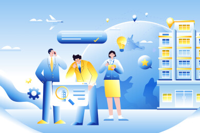 酒店房地产商务矢量插画