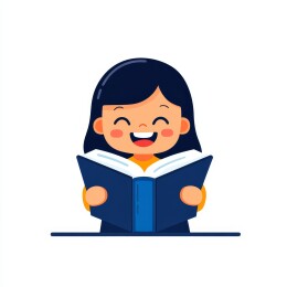 快乐阅读的小女孩