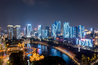 中国广东佛山千灯湖夜景