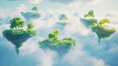 悬浮岛屿的梦幻仙境