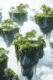 悬浮岛屿的梦幻仙境