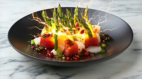 电流芦笋刺身拼盘