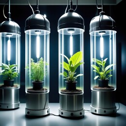 植物生长灯下的植物主题