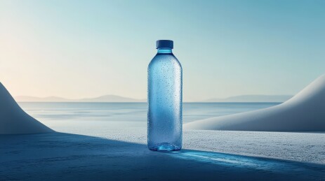 海边的蓝色水瓶