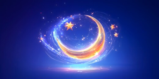 璀璨星月夜空图