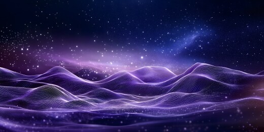 梦幻紫色星夜山峦