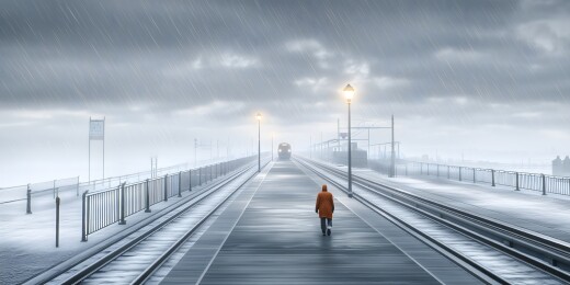 雨中孤身一人