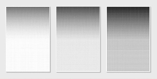 黑白网点虚线色彩半调垂直渐变矢量背景