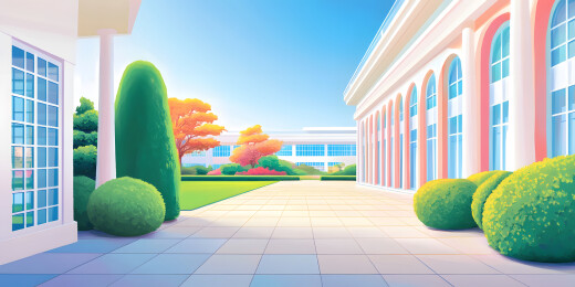 春天唯美校园风景