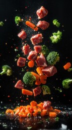 食材空中飞舞烹饪盛宴