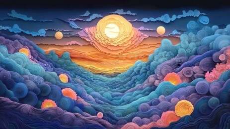 梦幻卷云层层叠叠