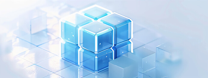 蓝色立方体魔方商务科技背景