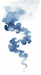 水墨蓝灰色卷云纹理