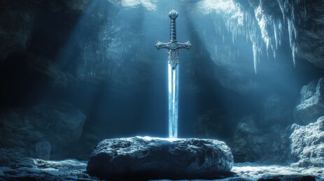 石洞中插着的宝剑