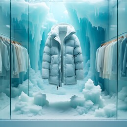 冰天雪地中的温暖羽绒服