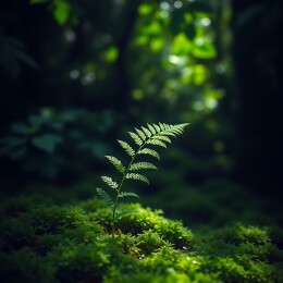 阳光下的蕨类植物