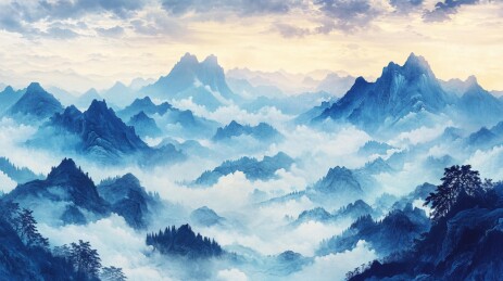 山水画合成图