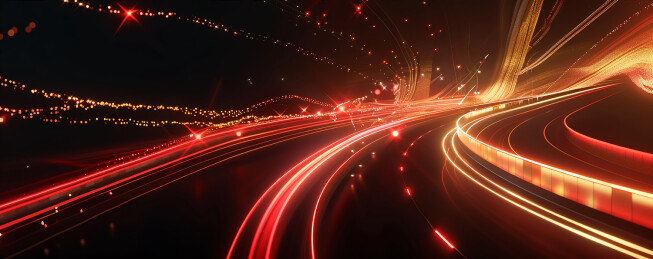 红金色动感光轨商务科技背景