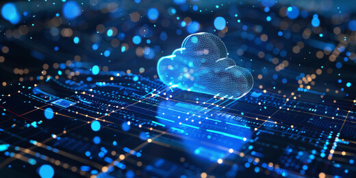 网络云盘图标科技背景