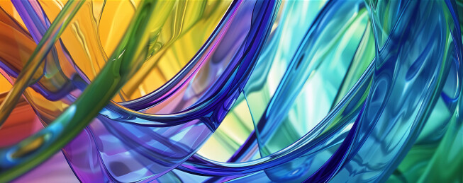 炫彩玻璃曲线流体商务科技背景