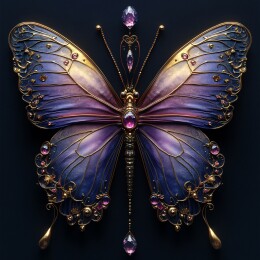 幻彩发光蓝色蝴蝶特写