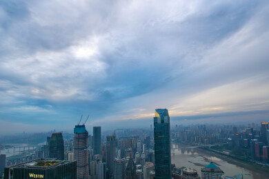 山城雾都重庆长江城市风光