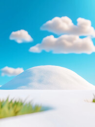 冬日雪景与蓝天白云