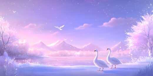 梦幻冬日雪景图