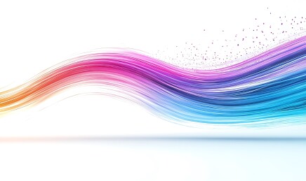 彩虹色丝带飘扬