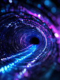 梦幻炫彩的科技感光影隧道