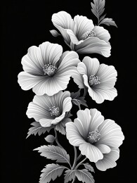 黑色花卉藤蔓装饰图案