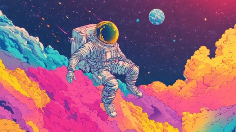 太空中的宇航员形象