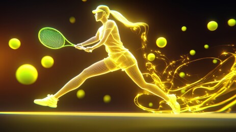 黄色网球选手的动态图