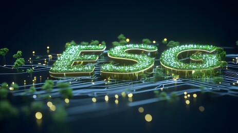 绿植装饰的ESG字母