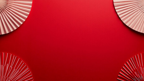 中国传统红色扇子背景