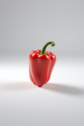 白色背景有一个带有绿色茎的红辣椒高清图片