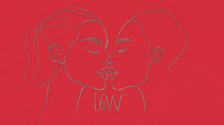 情人节简笔线稿插画