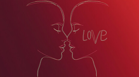 情人节简笔线稿插画