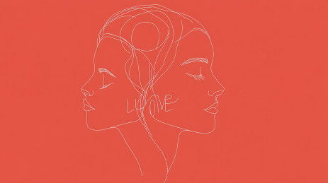 情人节简笔线稿插画