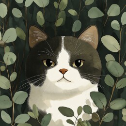 文艺风可爱小猫咪插画