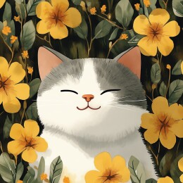 文艺风可爱小猫咪插画