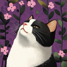 文艺风可爱小猫咪插画