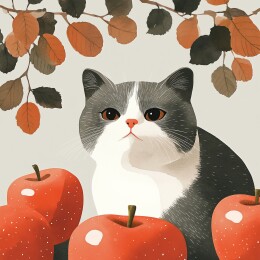 文艺风可爱小猫咪插画