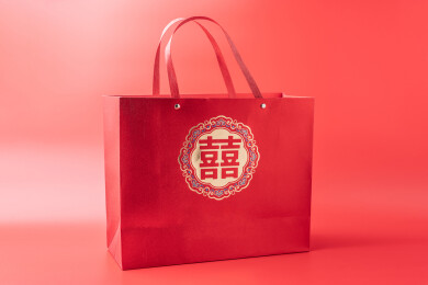 中国婚礼红色囍字礼物手提袋